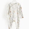 Winnie The Pooh Grey Ribbed Sleepsuit Newborn