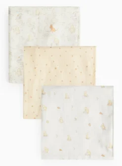 Winnie The Pooh Muslin Square 3 Pack One Size
