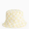 Yellow Chequered Print Bucket Hat 6-12 months
