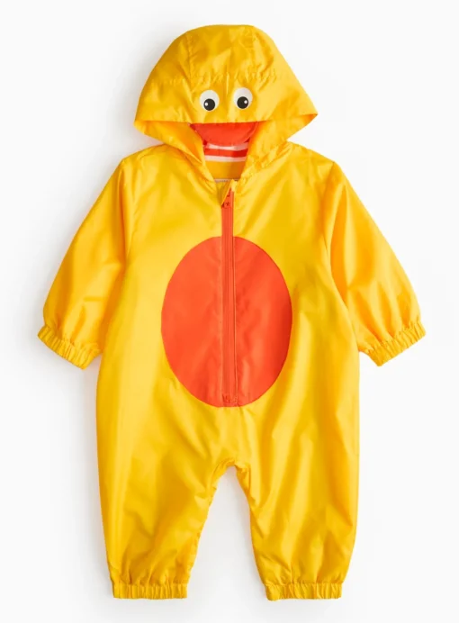 Yellow Duck Print Puddlesuit 9-12 months