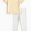 Yellow Easter Bunny T-Shirt & Stripe Leggings Set 3-4 years