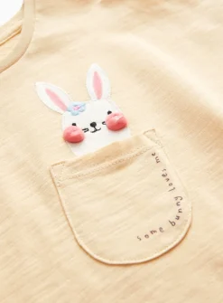 Yellow Easter Bunny T-Shirt & Stripe Leggings Set 3-4 years