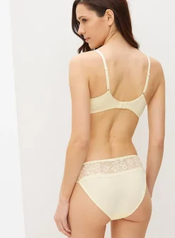 Yellow Floral Lace Underwired Bra 42DD