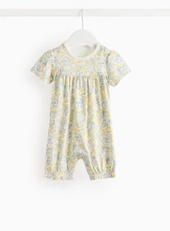 Yellow Floral Printed Romper 6-9 months