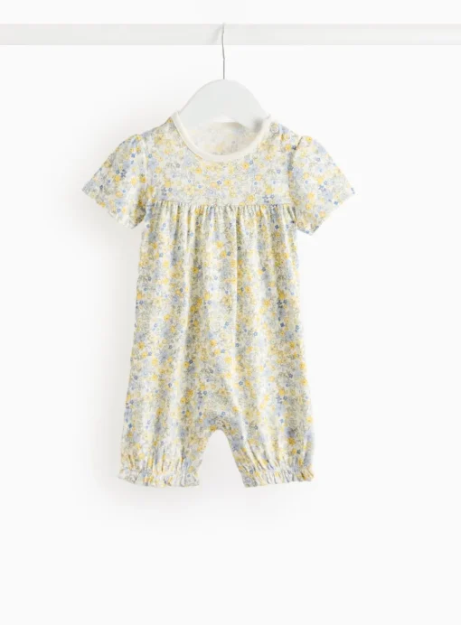 Yellow Floral Printed Romper 6-9 months
