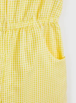 Yellow Gingham Play Suit 2 Pack 6 years