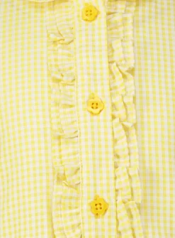 Yellow Gingham Ruffle School Dress 2 Pack 11 years