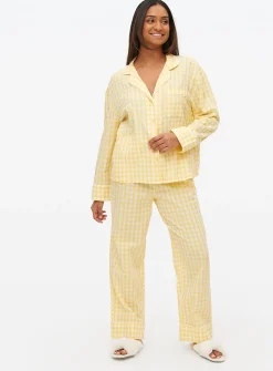 Yellow Gingham Seersucker Co-ord Pyjama Bottoms 16