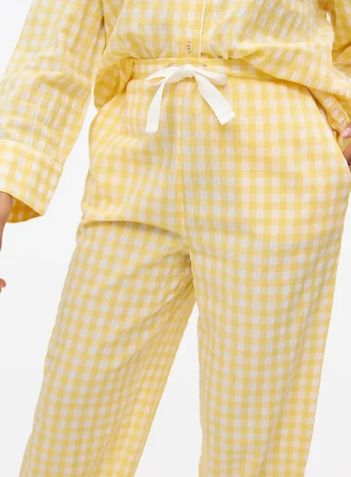 Yellow Gingham Seersucker Co-ord Pyjama Bottoms 16