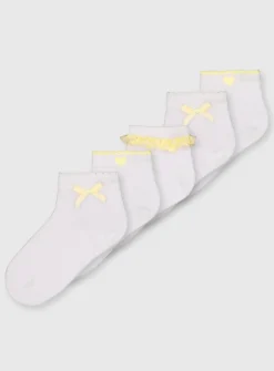 Yellow Gingham Socks 5 Pack 12.5-3.5