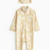Yellow Giraffe Print Sunsafe Swimsuit & Keppi Hat 6-9 months