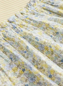 Yellow Ribbed Floral Twofer Dress 9-12 months
