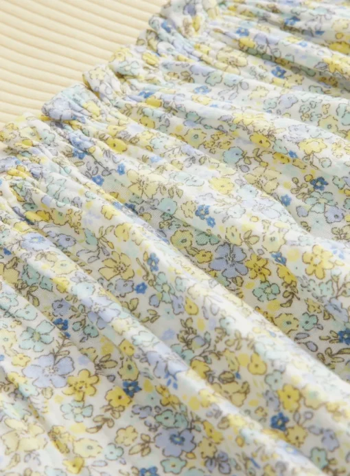 Yellow Ribbed Floral Twofer Dress 9-12 months