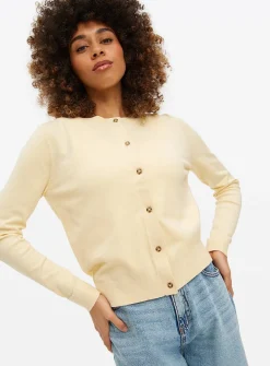 Yellow Soft Touch Crew Neck Cardigan 8
