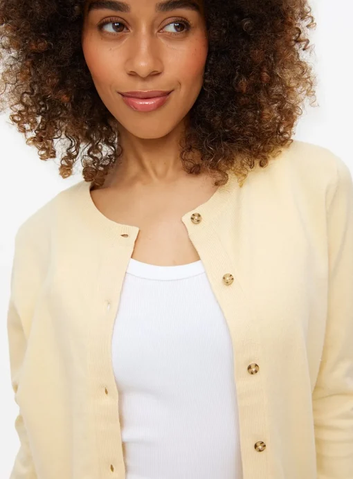 Yellow Soft Touch Crew Neck Cardigan 8