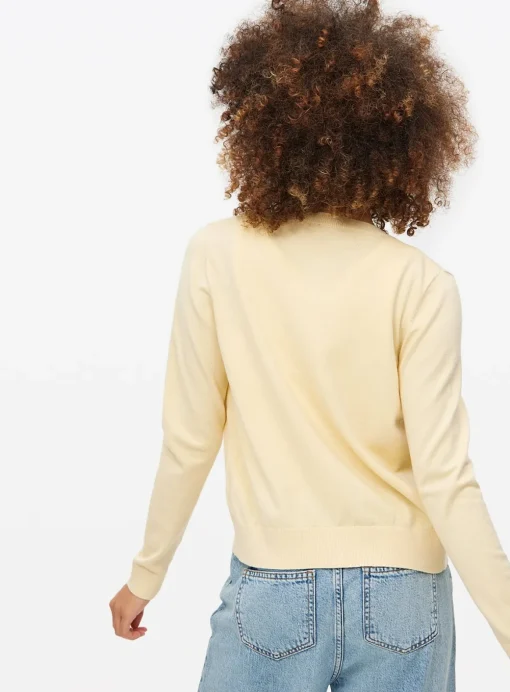 Yellow Soft Touch Crew Neck Cardigan 8