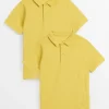 Yellow Unisex Polo Shirt 2 Pack 4 years