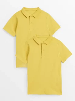 Yellow Unisex Polo Shirt 2 Pack 4 years