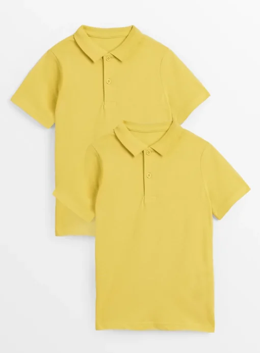Yellow Unisex Polo Shirt 2 Pack 4 years