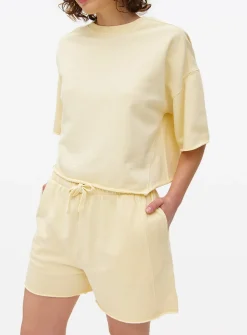 Yellow Washed Co-ord Sweat Shorts XL