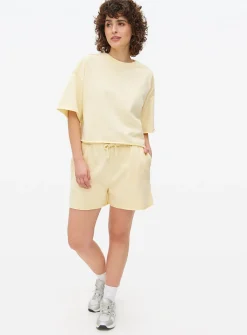 Yellow Washed Co-ord Sweat Shorts XL